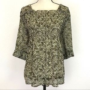 Avenue Geo Print Smocked Tunic